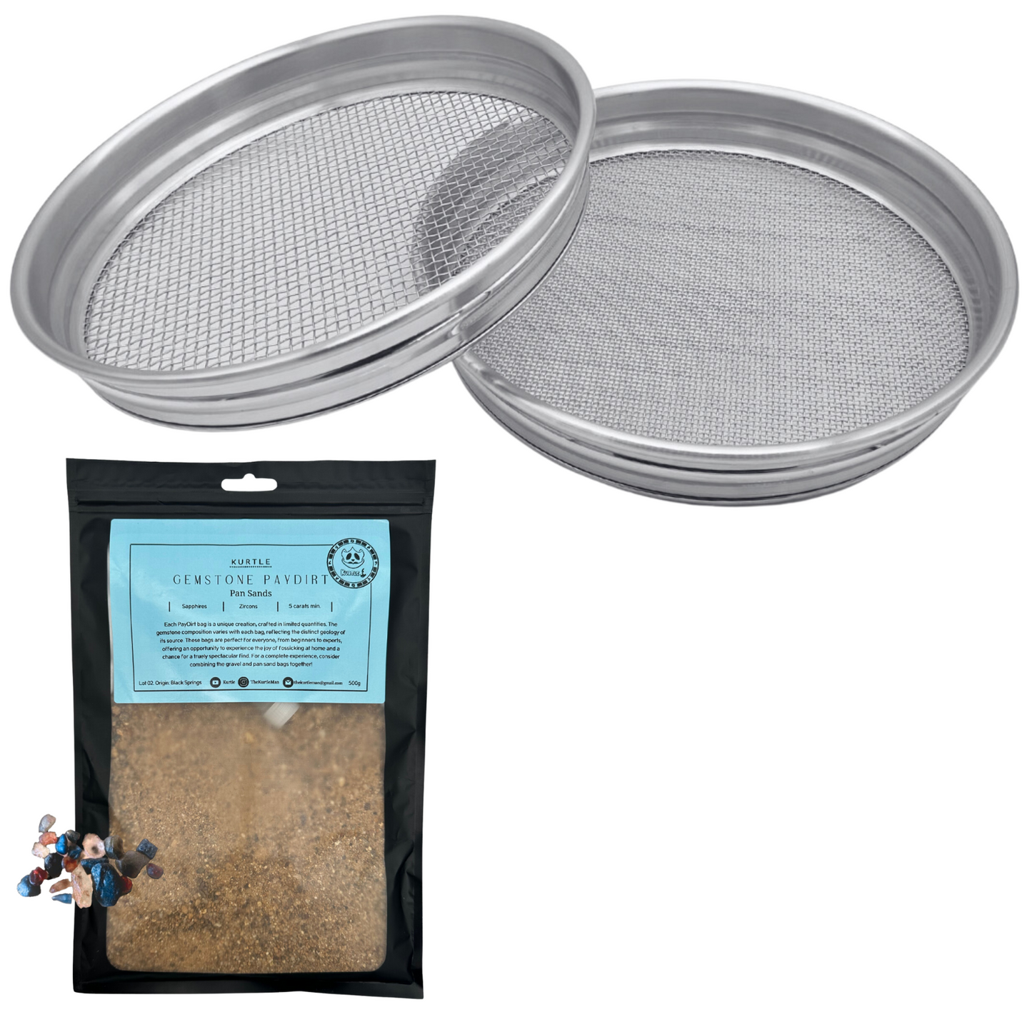 Aluminium Gold & Gemstone Sieve Set