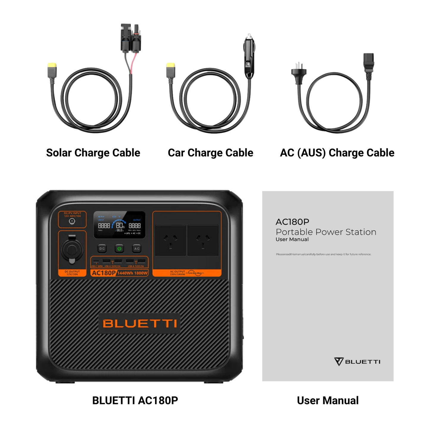 Detect-Ed Bluetti AC180P BLUETTI Off-Grid Power Station (1,800W 1,440Wh) P-AC180P-AU-GY-BL-010