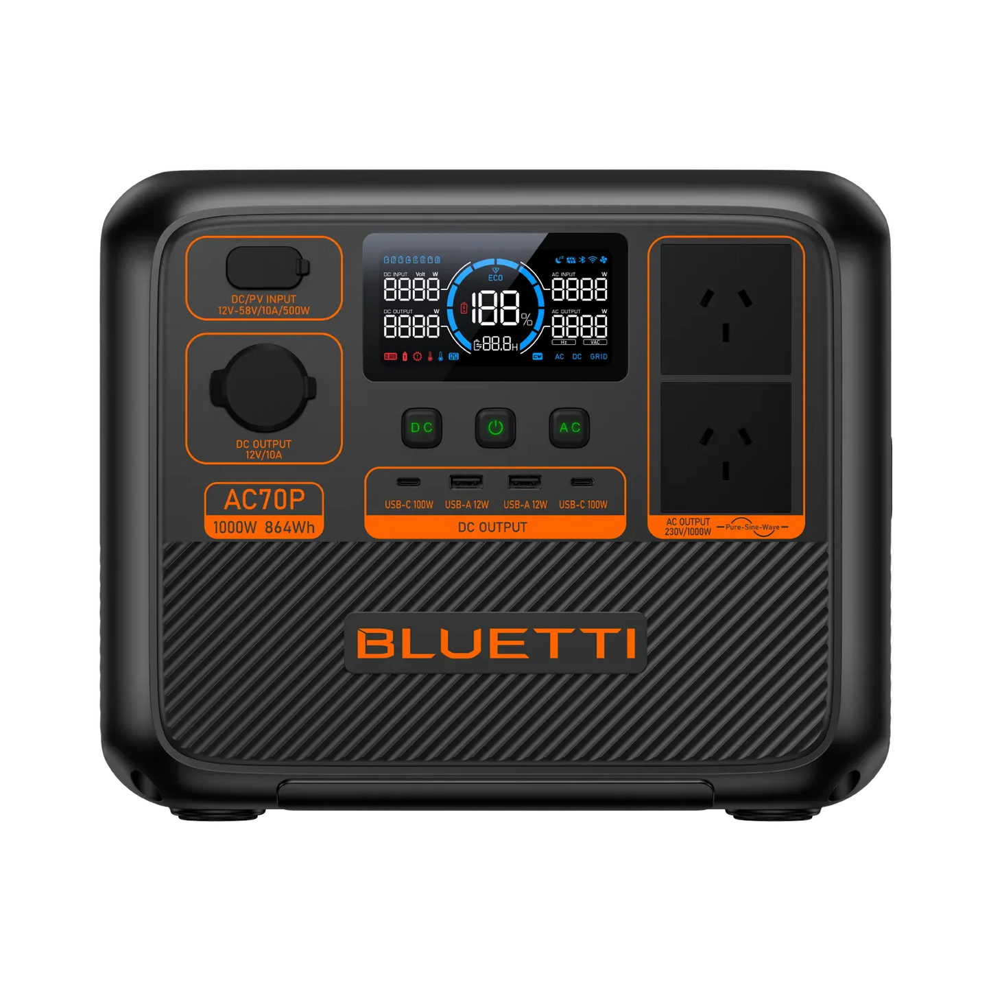 Detect-Ed Bluetti AC70P BLUETTI Off-Grid Power Station (1000W 864Wh)