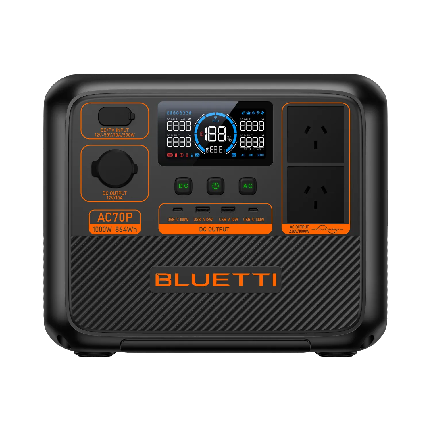 Detect-Ed Bluetti AC70P BLUETTI Off-Grid Power Station (1000W 864Wh)