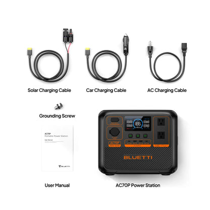 Detect-Ed Bluetti AC70P BLUETTI Off-Grid Power Station (1000W 864Wh)