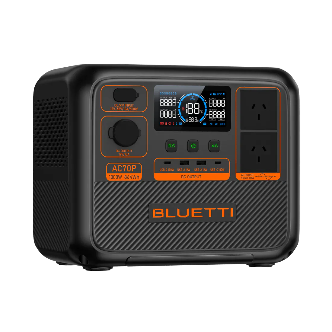 Detect-Ed Bluetti AC70P BLUETTI Off-Grid Power Station (1000W 864Wh)