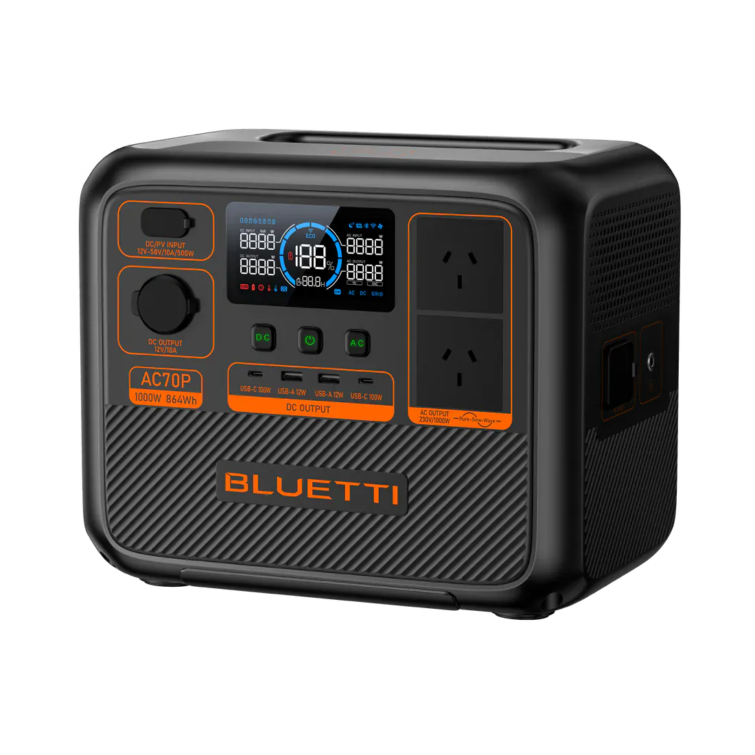 Detect-Ed Bluetti AC70P BLUETTI Off-Grid Power Station (1000W 864Wh)