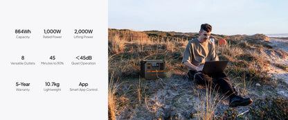 Detect-Ed Bluetti AC70P BLUETTI Off-Grid Power Station (1000W 864Wh)