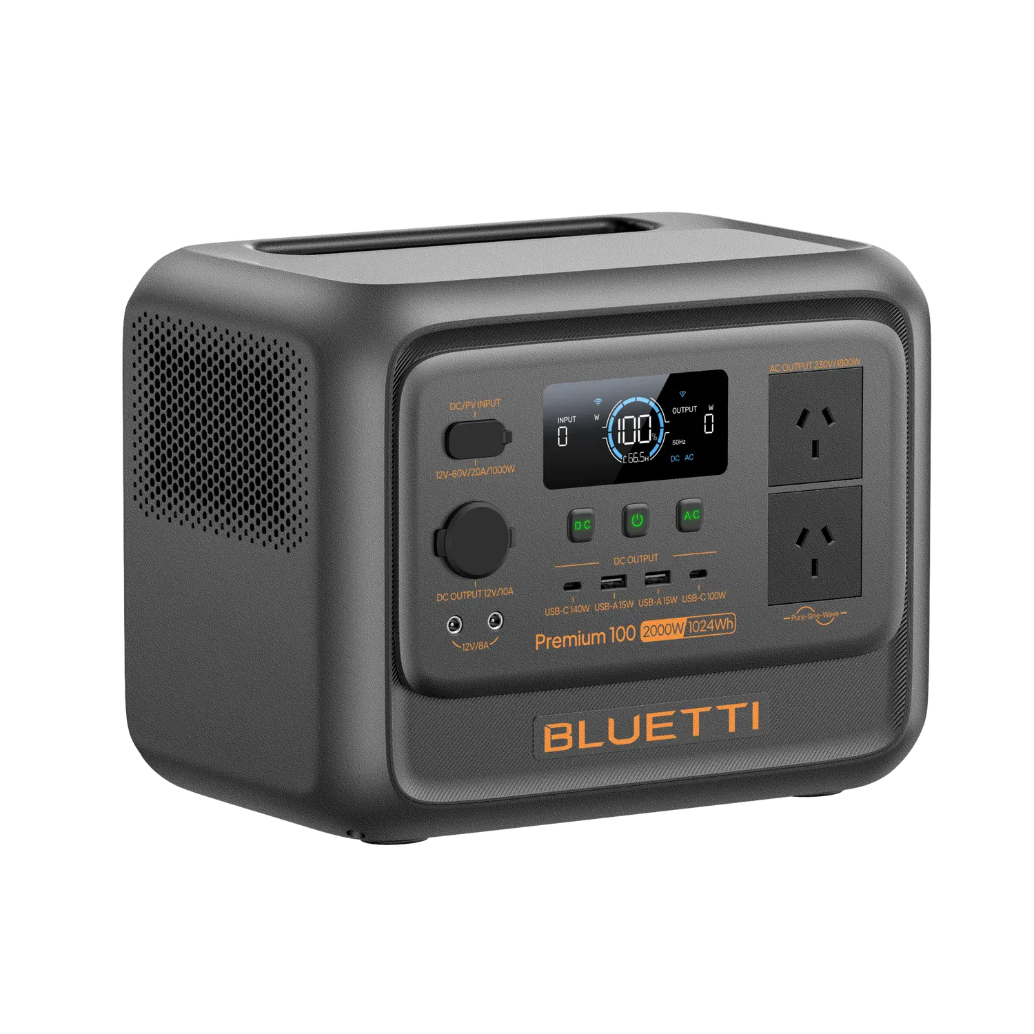 Detect-Ed Bluetti Premium 100 V2 BLUETTI Off-Grid Power Station (1,800W  1,024Wh) P-PR100V2-AU-GY-BL-010