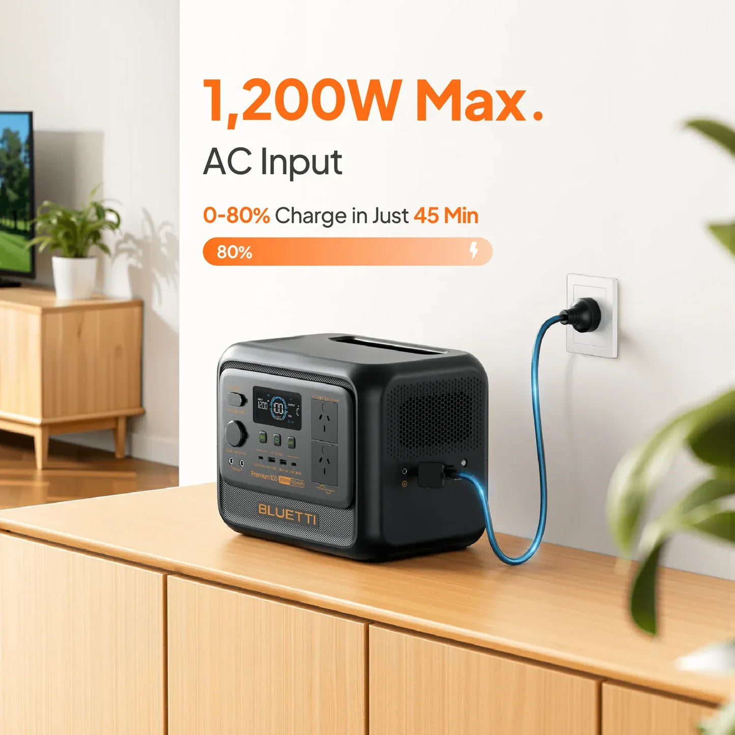 Detect-Ed Bluetti Premium 100 V2 BLUETTI Off-Grid Power Station (1,800W  1,024Wh) P-PR100V2-AU-GY-BL-010
