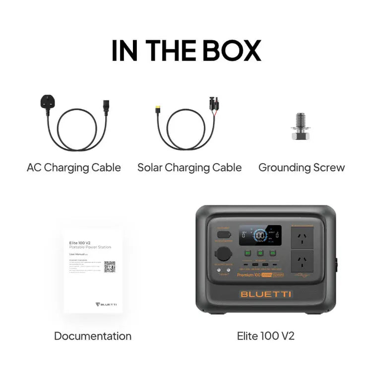Detect-Ed Bluetti Premium 100 V2 BLUETTI Off-Grid Power Station (1,800W  1,024Wh) P-PR100V2-AU-GY-BL-010