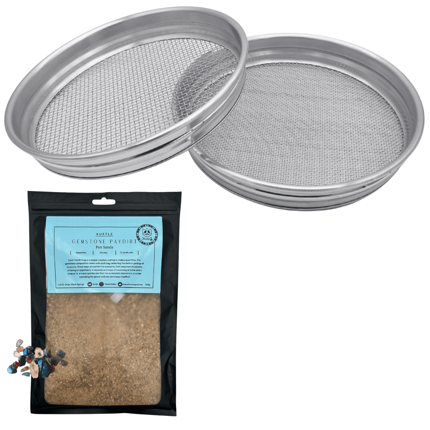 Detect-Ed Bush Tracks Aluminium Gold & Gemstone Sieve Set GD001-KURTLE5CT