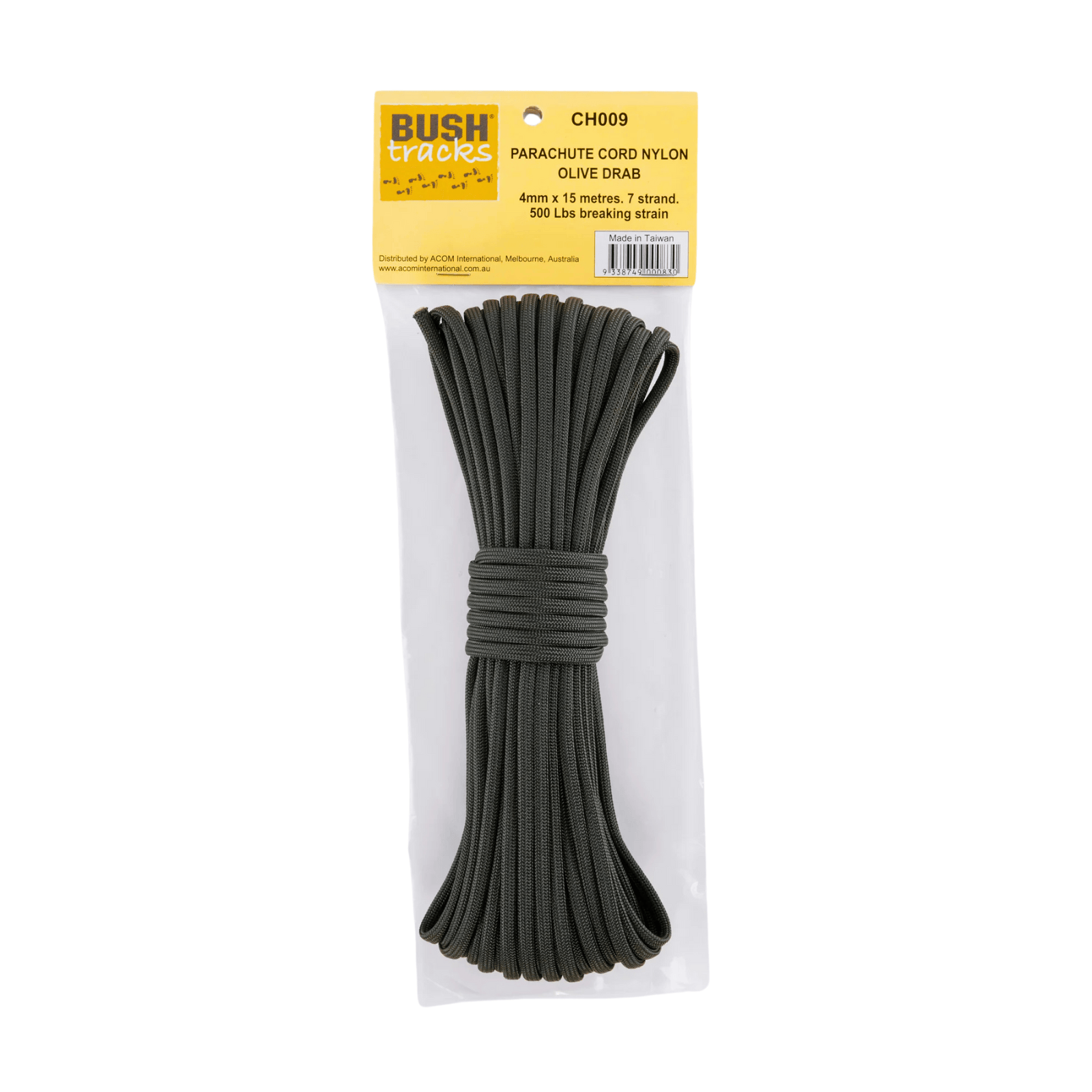 Detect-Ed Bush Tracks PARACORD OLIVE 15M (7 STRAND) CH009