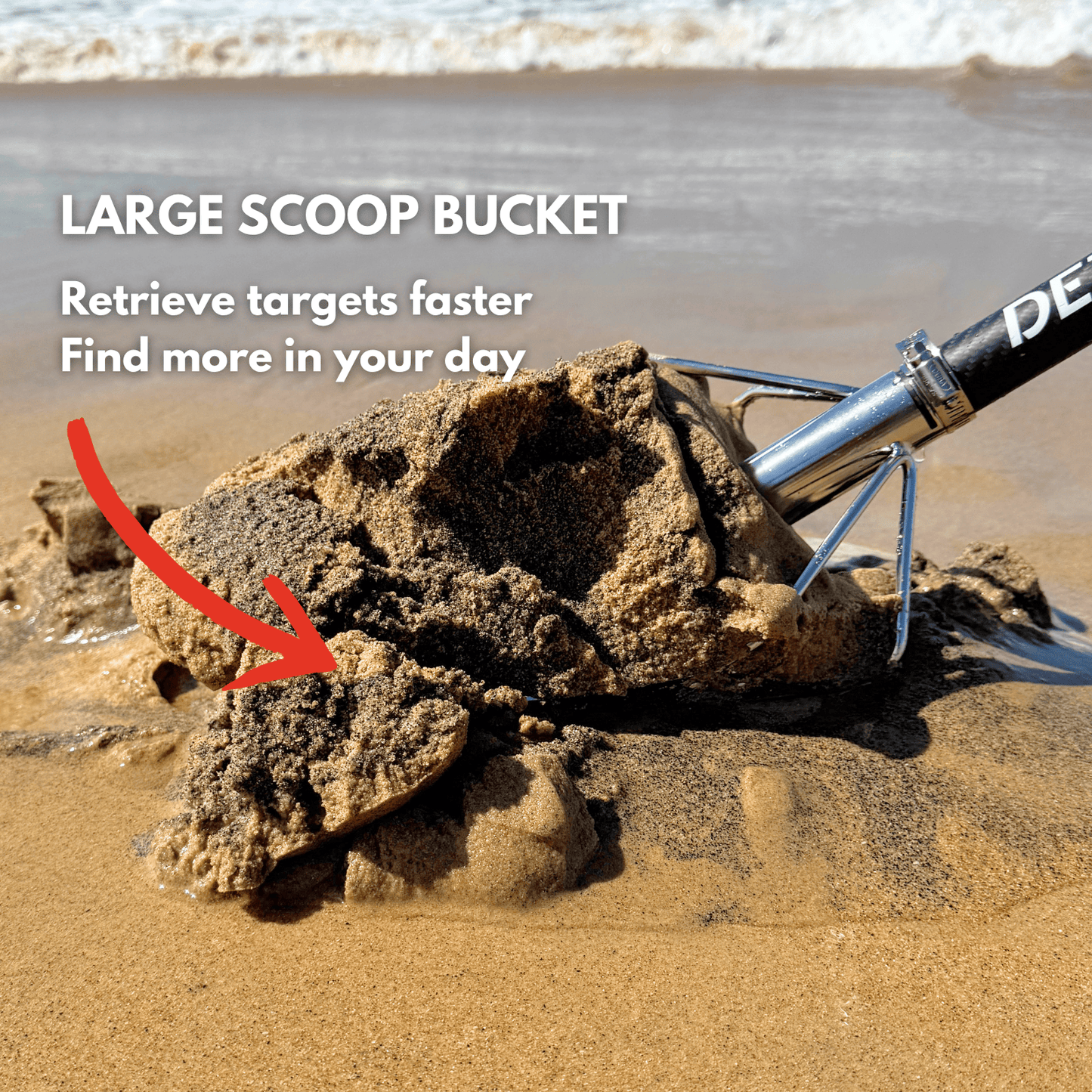 Detect-Ed Detect-Ed BEACH SAND SCOOP V2 + CARBON HANDLE DE-037