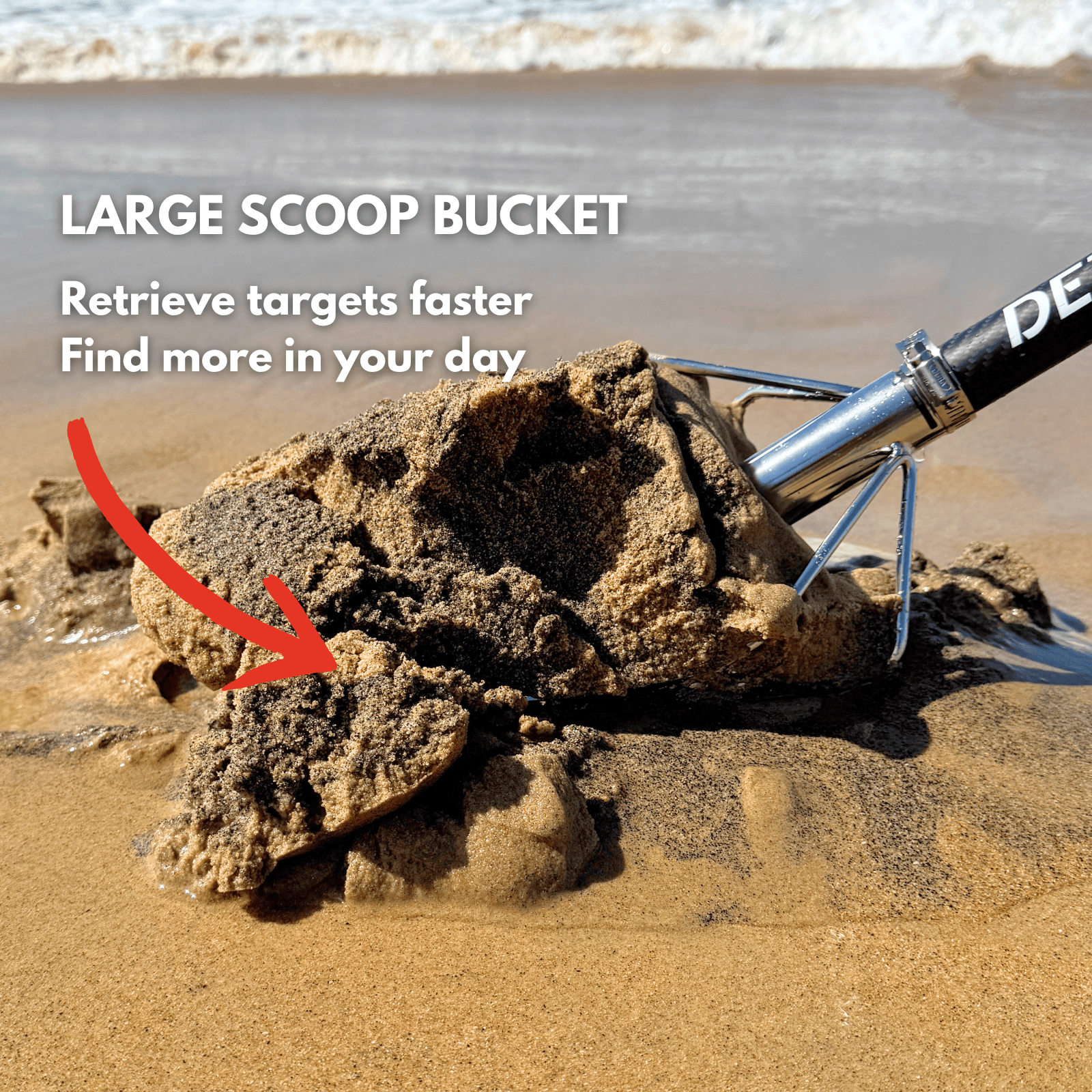 Detect-Ed Detect-Ed BEACH SAND SCOOP V2 + CARBON HANDLE DE-037