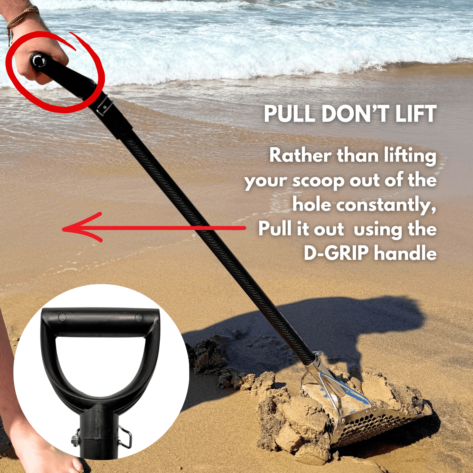 Detect-Ed Detect-Ed BEACH SAND SCOOP V2 + CARBON HANDLE DE-037