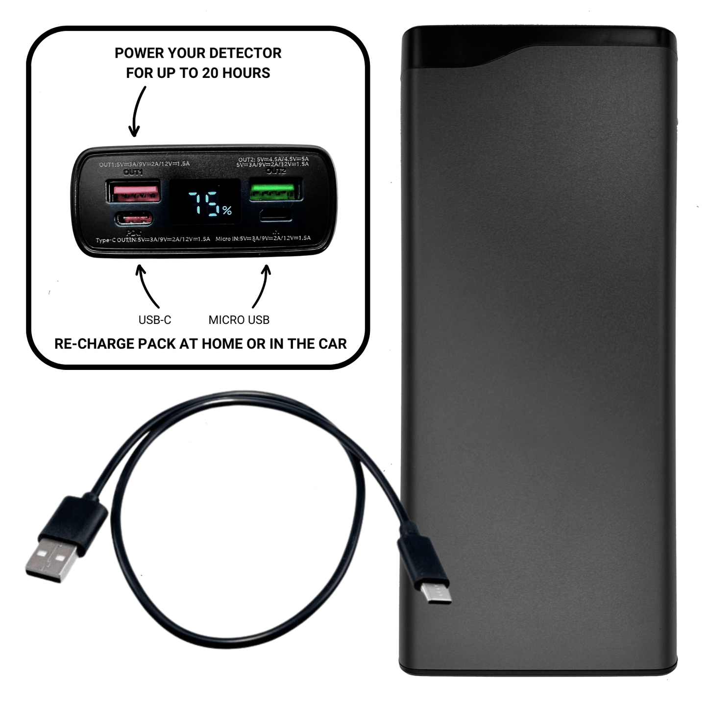 Detect-Ed Detect-Ed USB Battery Pack BAT-PACK