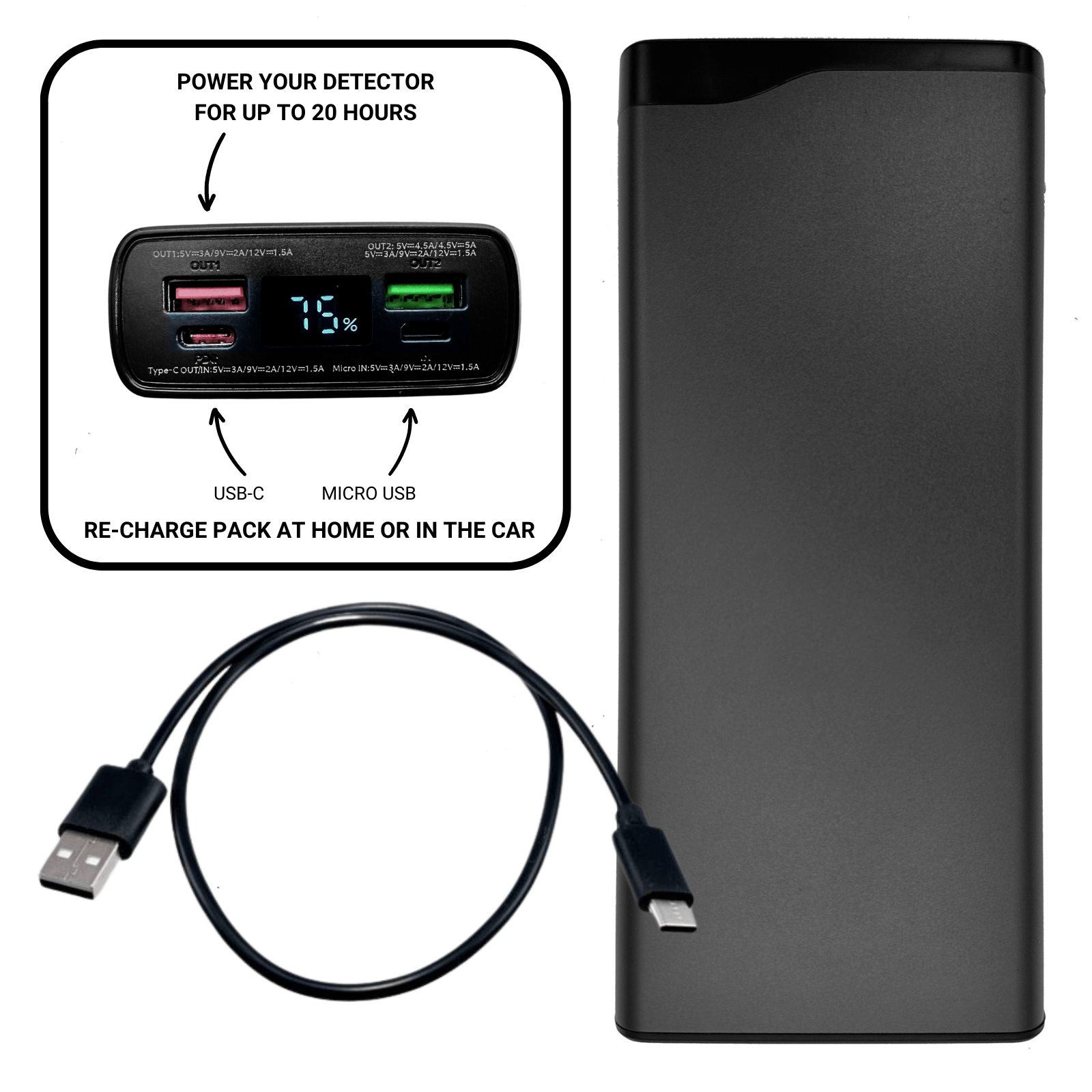 Detect-Ed Detect-Ed USB Battery Pack BAT-PACK