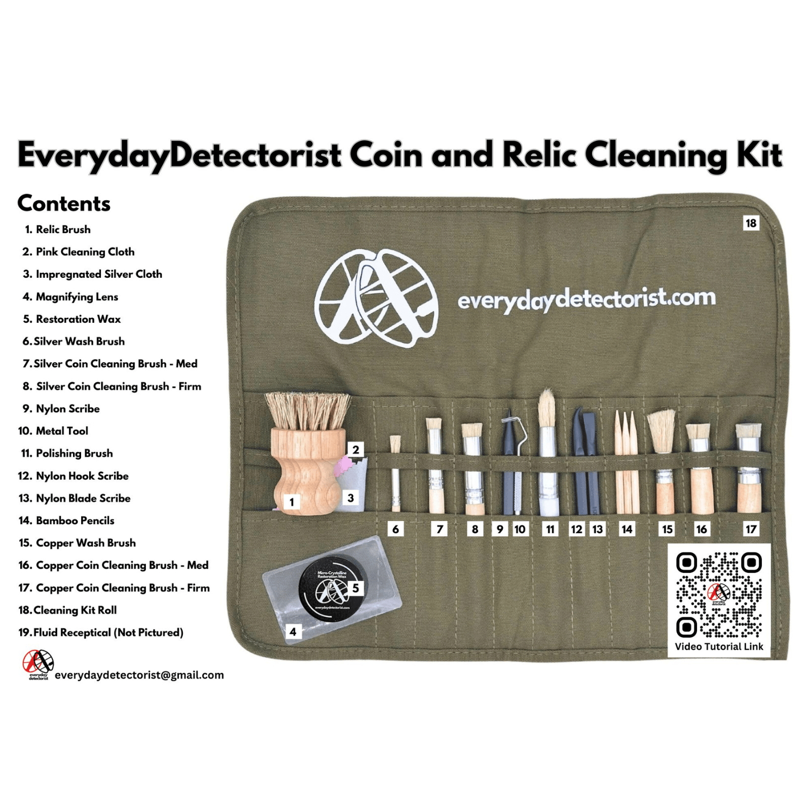 Detect-Ed Everyday Detectorist Coin & Relic Cleaning Kit ED-CRCK