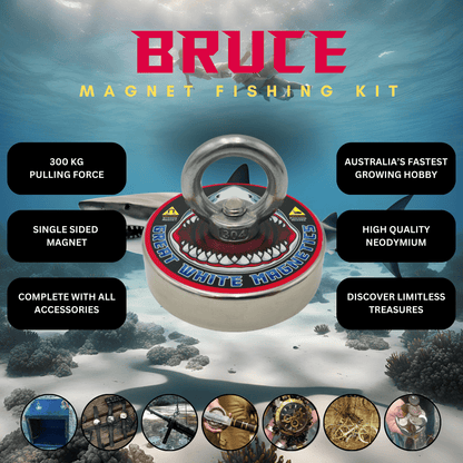 Detect-Ed Great White Magnetics BRUCE 300KG [BEGINNER MAGNET FISHING KIT] GW-BRUCEKIT