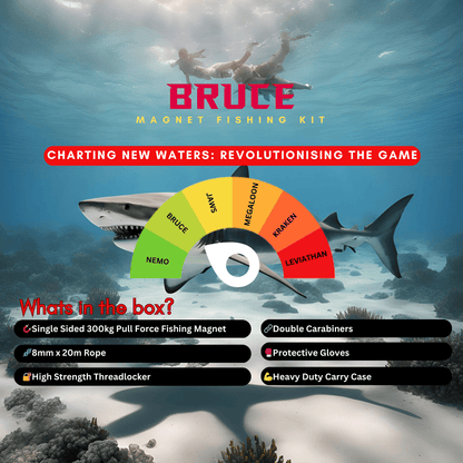 Detect-Ed Great White Magnetics BRUCE 300KG [BEGINNER MAGNET FISHING KIT] GW-BRUCEKIT