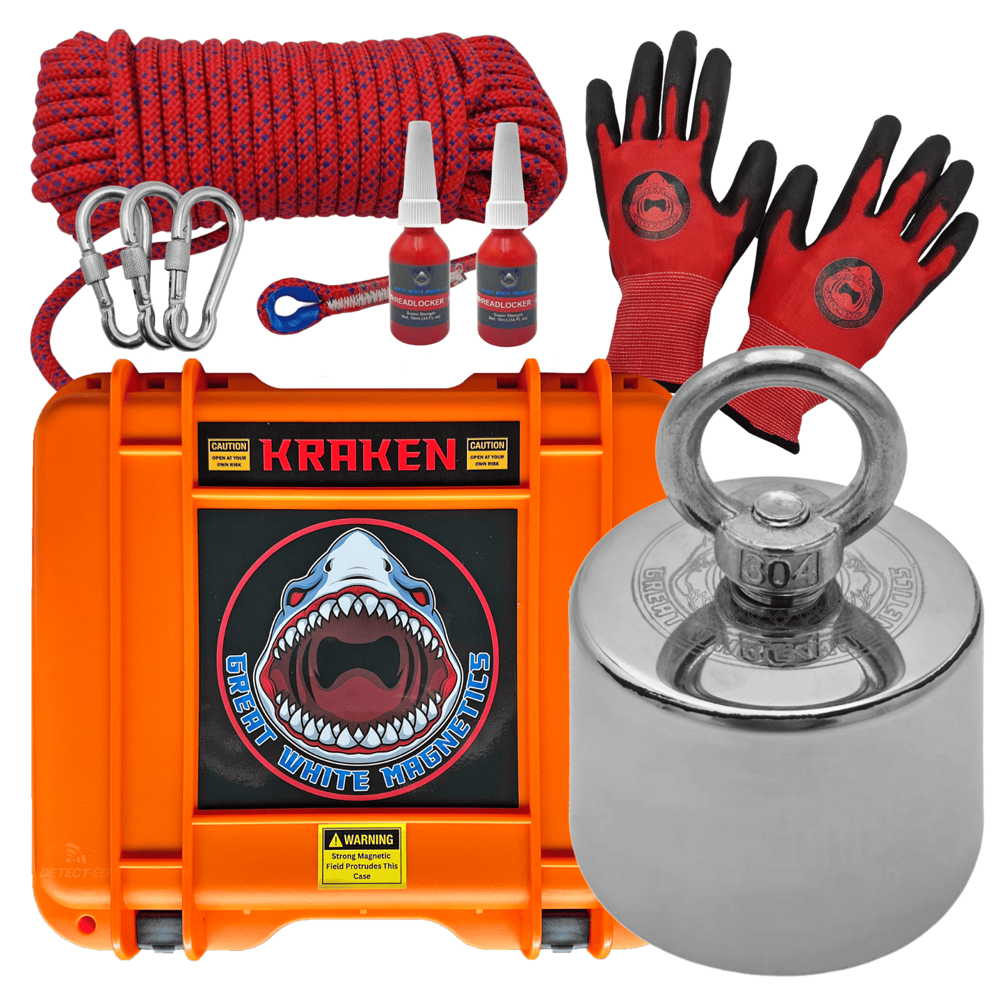 Detect-Ed Great White Magnetics KRAKEN 680KG [360° MAGNET FISHING KIT] GW-KRAK360KIT