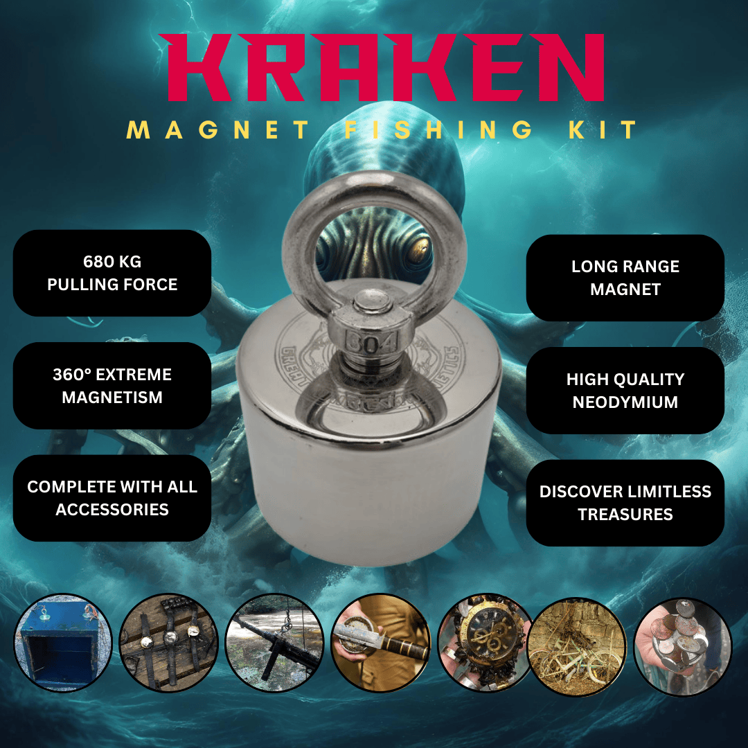 Detect-Ed Great White Magnetics KRAKEN 680KG [360° MAGNET FISHING KIT] GW-KRAK360KIT