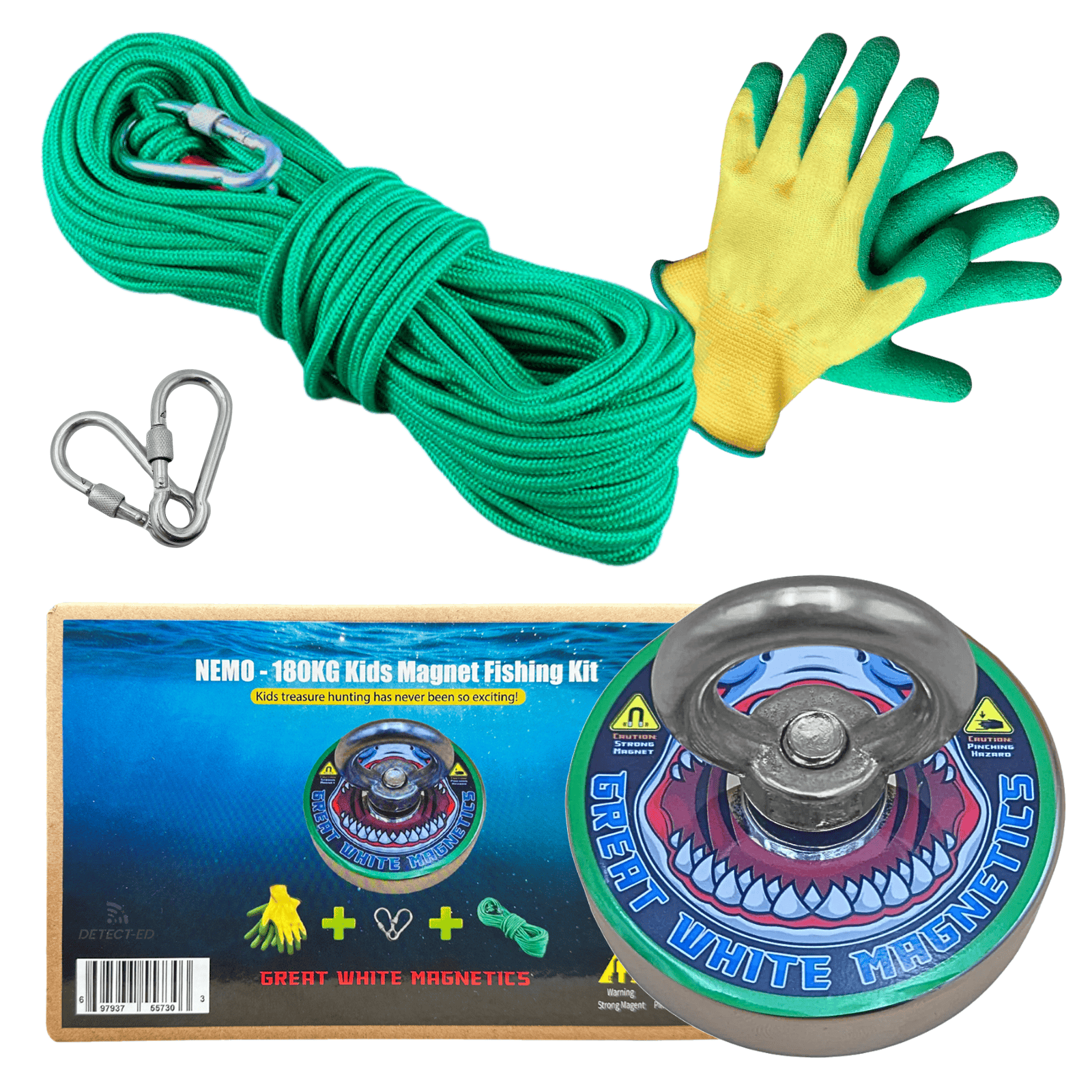 Detect-Ed Great White Magnetics NEMO 180KG [KIDS MAGNET FISHING KIT] GW-NEMOKIT