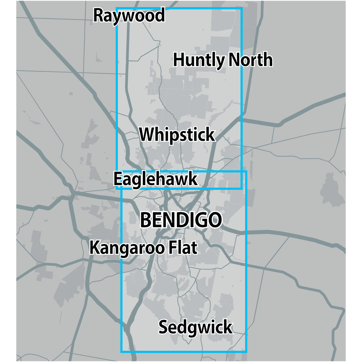 Detect-Ed Signal. VIC Bendigo Whipstick GOLD MAP BEN/WHI