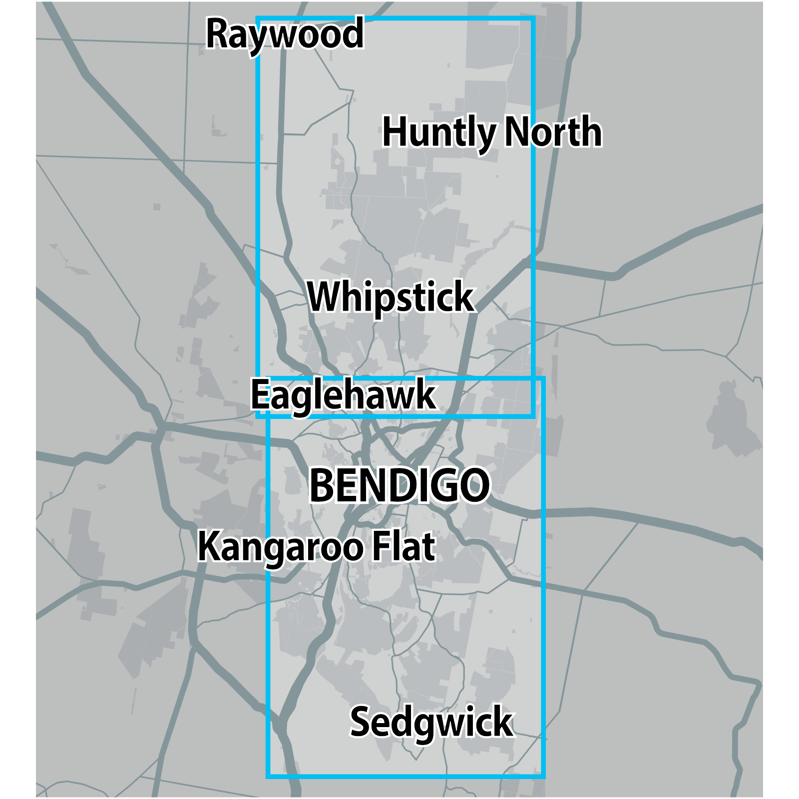 Detect-Ed Signal. VIC Bendigo Whipstick GOLD MAP BEN/WHI