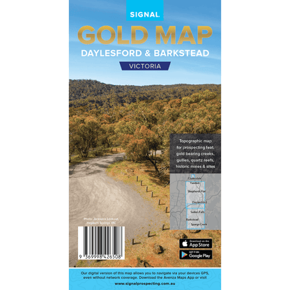 Detect-Ed Signal. VIC Daylesford Barkstead GOLD MAP DAY/BAR