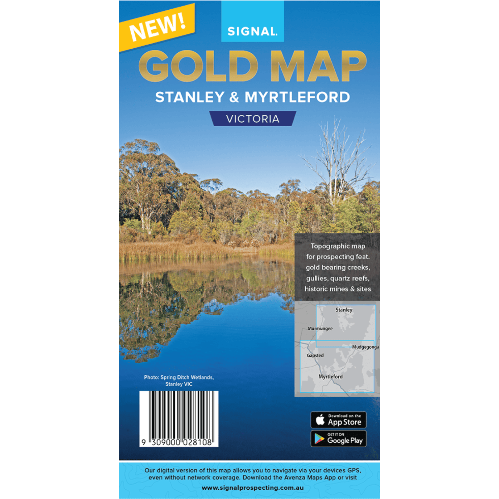 Detect-Ed Signal. VIC Stanley Myrtleford GOLD MAP STN/MYR