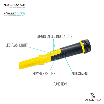 PulseDive Scuba Detector and Pin Pointer Yellow Metal Detector - Detect-Ed Australia